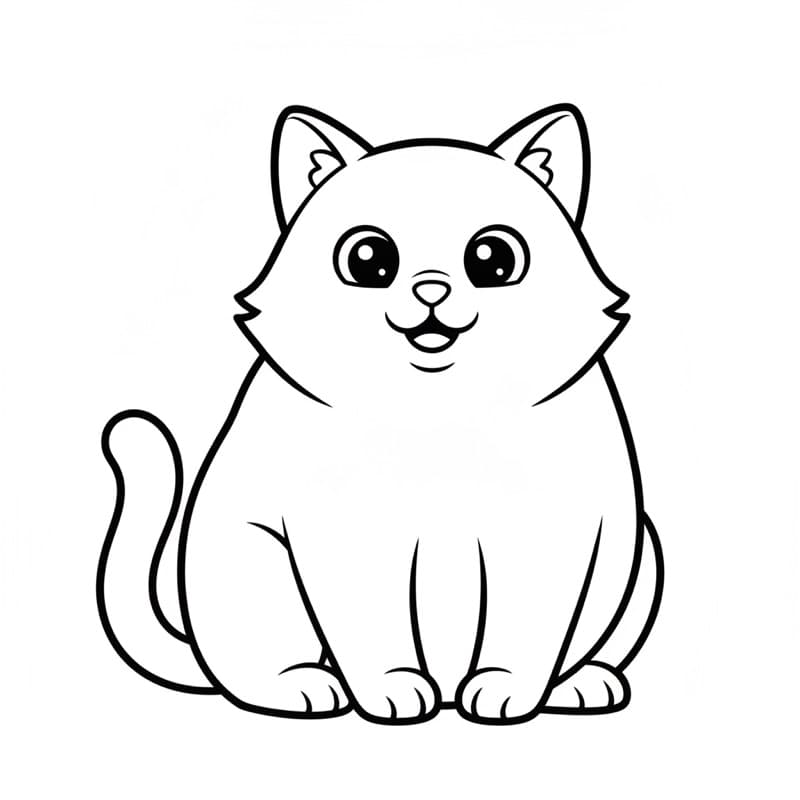 A simple cartoon cat outline — the kind of picture to trace once, then draw freehand